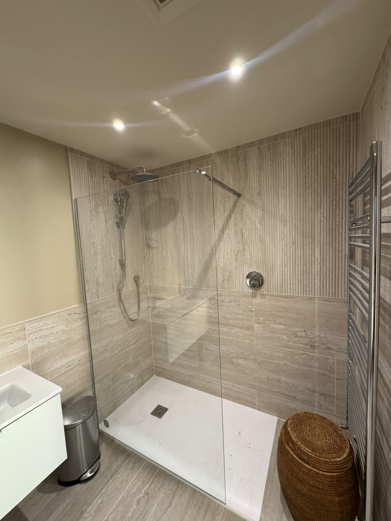 Completed bathroom shower installation